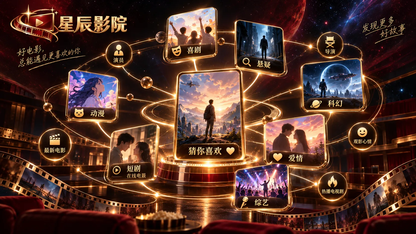 影视类型偏好与相似作品推荐界面